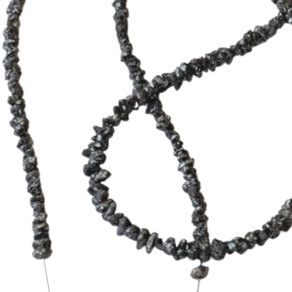 16 Inch Natural Raw Black Diamond Beads Strand