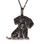 1.55 Carat Halloween Puppy Black Diamond Pendant Necklace