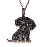 1.55 Carat Halloween Puppy Black Diamond Pendant Necklace
