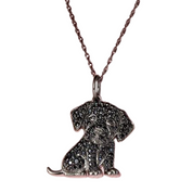 1.55 Carat Halloween Puppy Black Diamond Pendant Necklace
