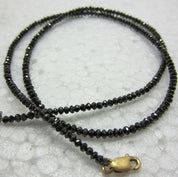 16 Ct Black Diamond Faceted Beads Strand