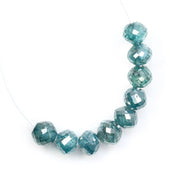 24 Inch Faceted Blue Diamond Beads