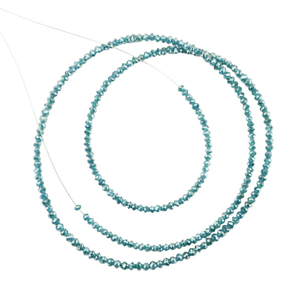 20 Inch Blue Color Diamond Faceted Beads