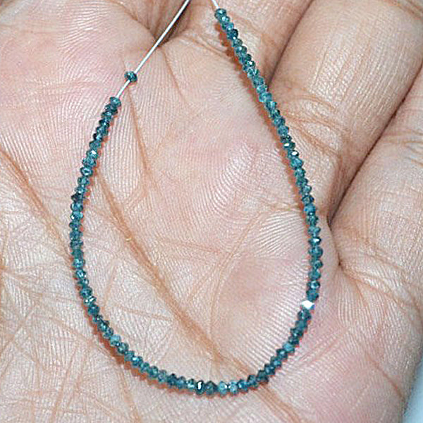 28 Inch Faceted Blue Color Diamond Beads necklace