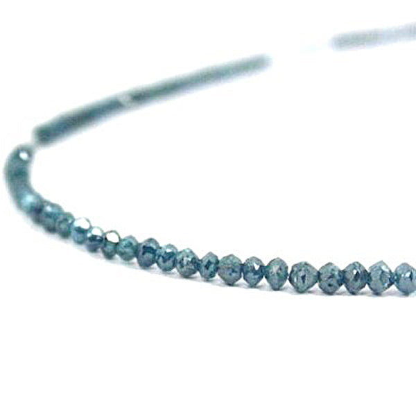 28 Inch Faceted Blue Color Diamond Beads necklace