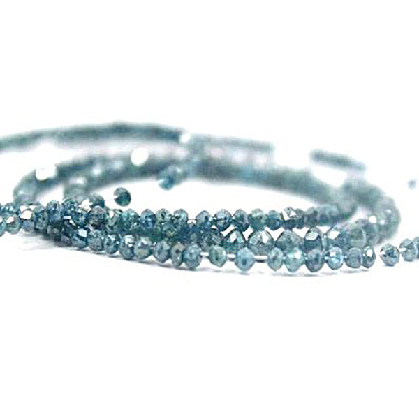 32 Inch Blue Color Diamond Beads