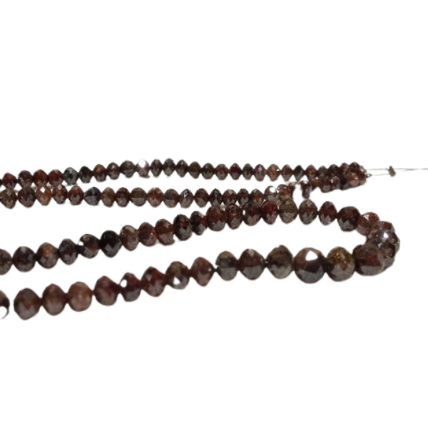 28 Ct Faceted Brown Diamond Beads Strand