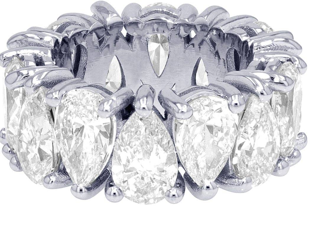 Pear Shape Eternity Lab Grown Diamond Band in 14k White Gold