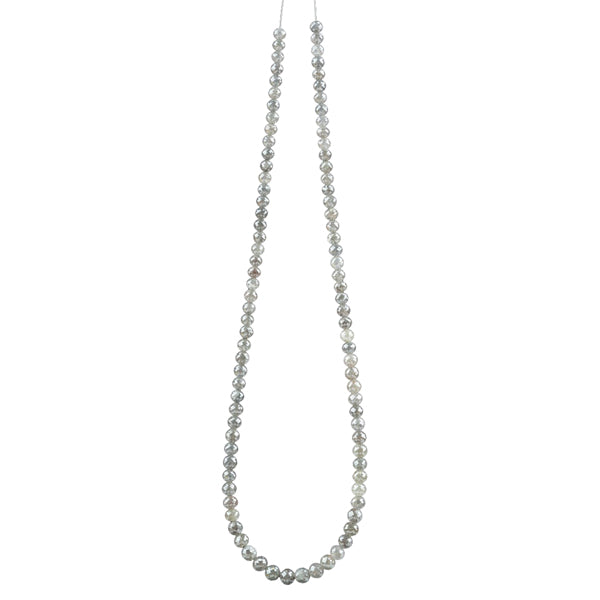 28 Inch Faceted Gray Diamond Beads