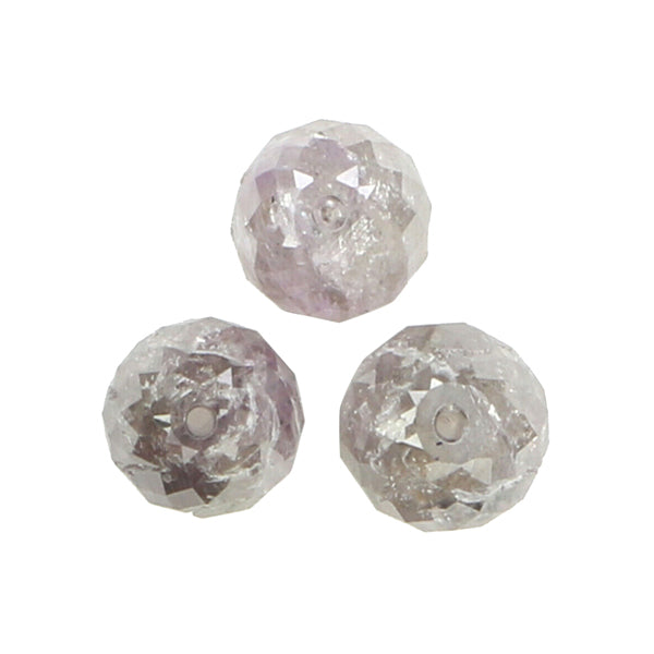 3 Carat Gray Faceted Diamond Beads Lot