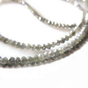28 Inch Faceted Gray Diamond Beads