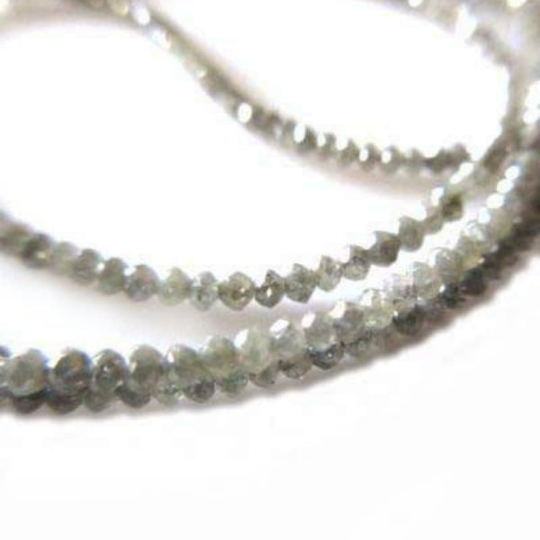 28 Inch Faceted Gray Diamond Beads
