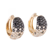 1.32 Carat Huggie Black Diamond Earrings for Women