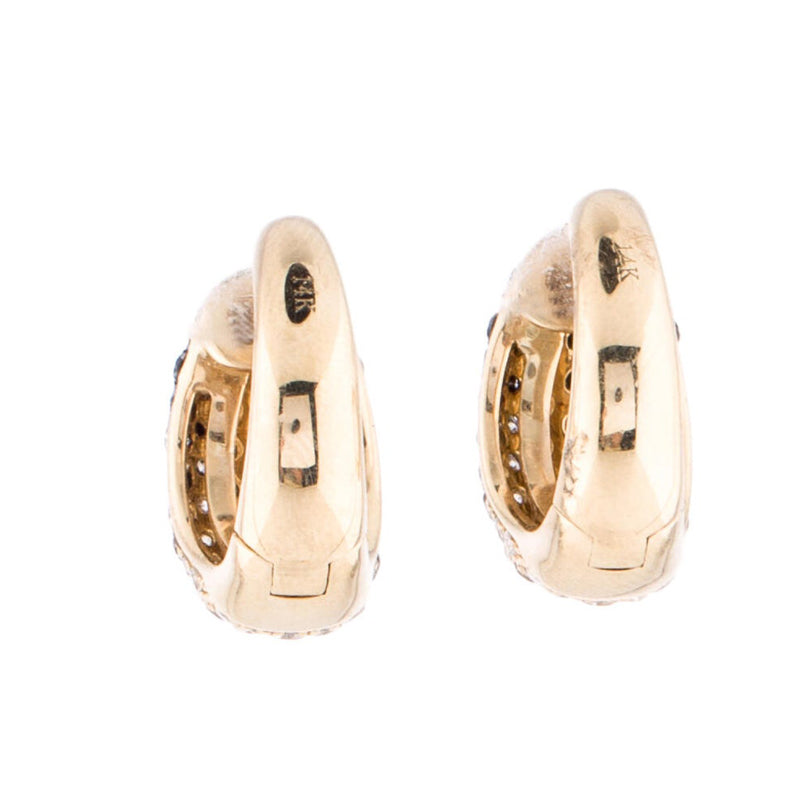 1.32 Carat Huggie Black & White Diamond Earrings