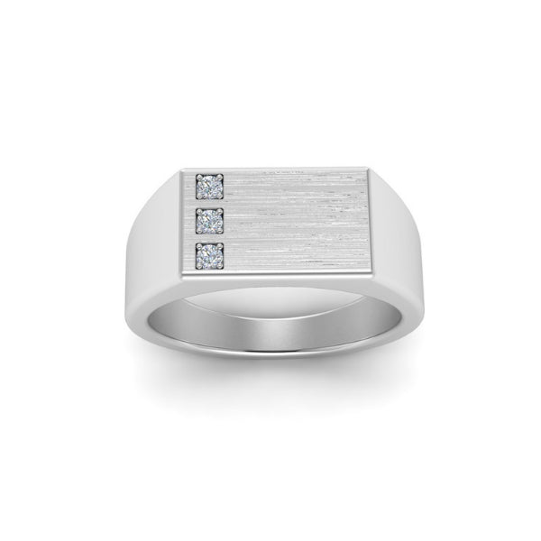 0.09 Carat Round Cut Prong Setting Diamond Wedding Ring 950 Platinum Natural Diamond Men's Wedding Rings