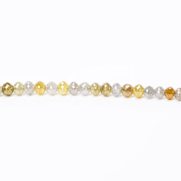 24 Inch Natural Multi Color Diamond Beads Necklace