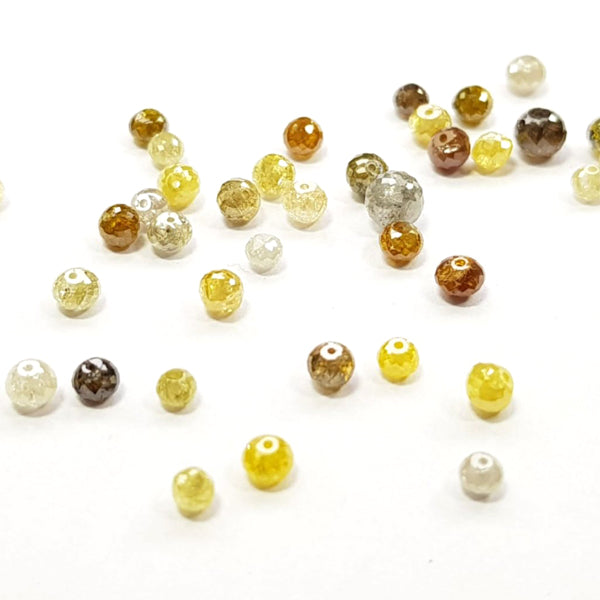3 Carat Mixed Color Faceted Diamond Beads Lot