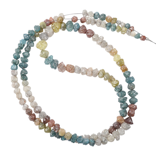 7 Inch Mixed Color Raw Diamond Beads