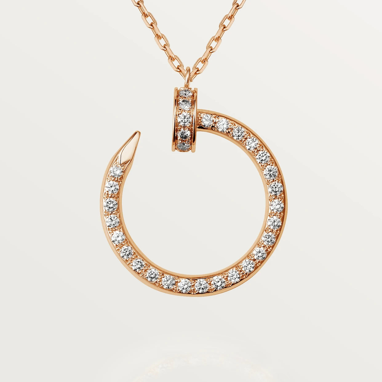 0.50 Ct Round Shaped Channel Set Lab Diamond Pendant 18K Rose Gold Natural Diamond