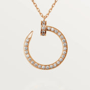 0.50 Ct Round Shaped Channel Set Lab Diamond Pendant 18K Rose Gold Natural Diamond