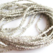 18 Inch White Uncut Diamond Beads