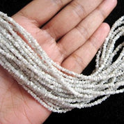 18 Inch White Uncut Diamond Beads