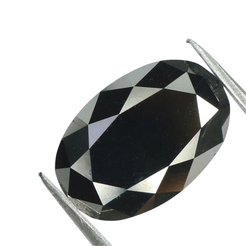3 Carat Oval Shape Natural Black Diamond