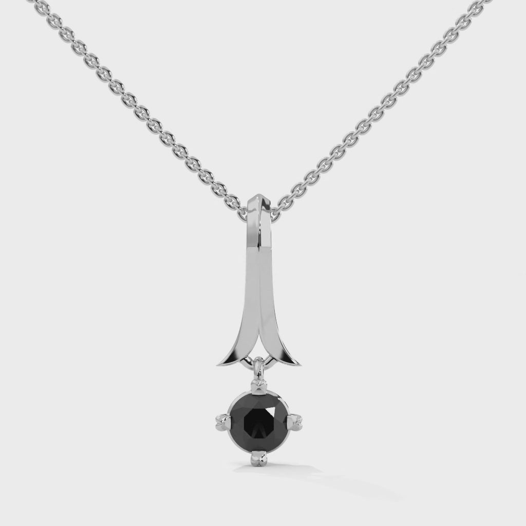 0.33 Ct Solitaire Black Diamond Pendant