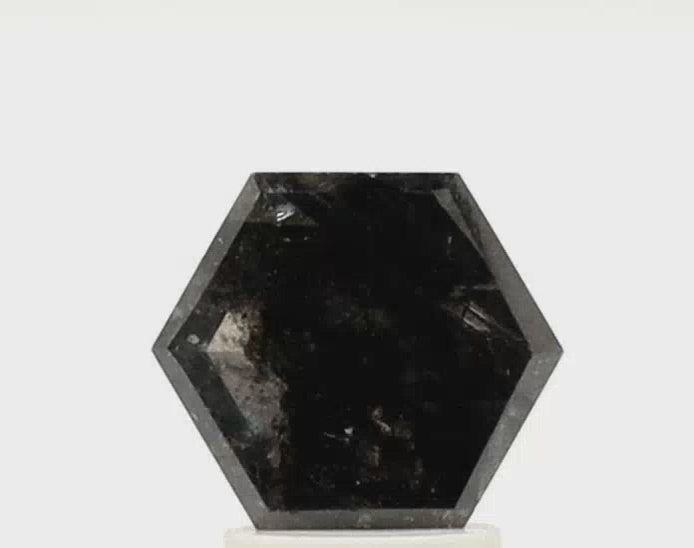 1.70 Ct Hexagon Shape Salt and Pepper Diamond
