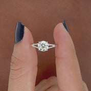 1 Ct Round Split Shank Lab Diamond Ring