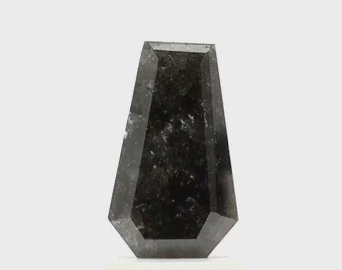 1.38 Ct Coffin Shape Salt and Pepper Diamond