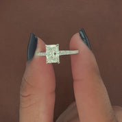 1.20 Carat Radiant Cut Lab Grown Diamonds Ring With Accents