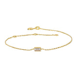 0.25 Ct Baguette Shaped Bezel Set Solitaire Lab Diamond Bracelet