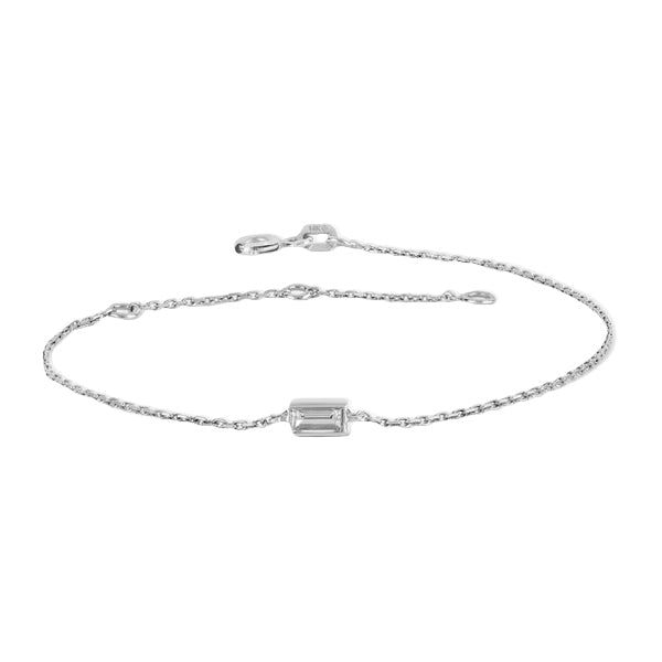 0.25 Ct Baguette Shaped Bezel Set Solitaire Lab Diamond Bracelet