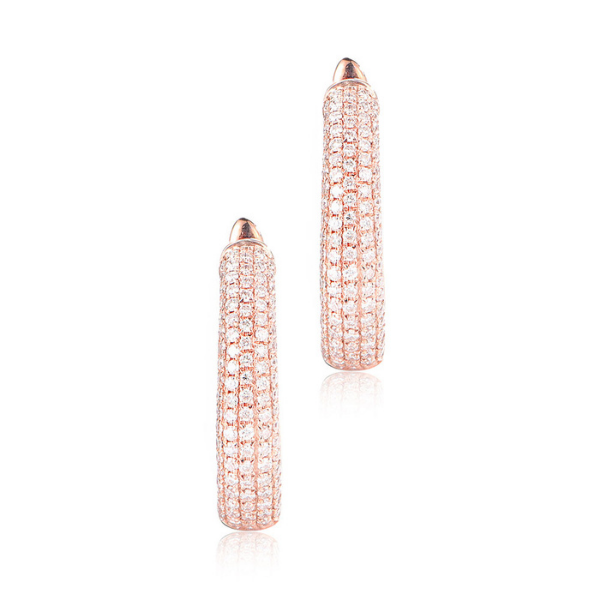 1.76 Ct Round Cut Pave Set Lab Diamond Hoop Earrings 950 Platinum Natural Diamond