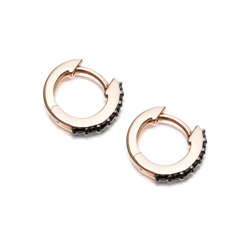 0.22 Ct Round Cut Prong Setting Black Diamond Earrings