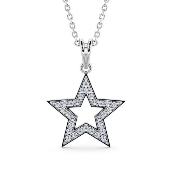 0.30 Carats White Star Shape Diamond Pendant For Peace Of Mind
