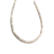 30 Inch Faceted White Diamond Beads Necklace
