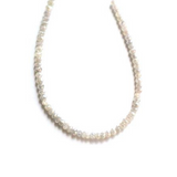 30 Inch Faceted White Diamond Beads Necklace