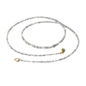 28 Inch Faceted White Diamond Beads Necklace