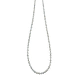 24 Inch Faceted White Diamond Beads Necklace