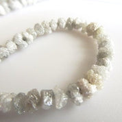 16 Inch White Raw Diamond Beads Strand
