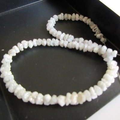 16 Inch White Raw Diamond Beads Strand