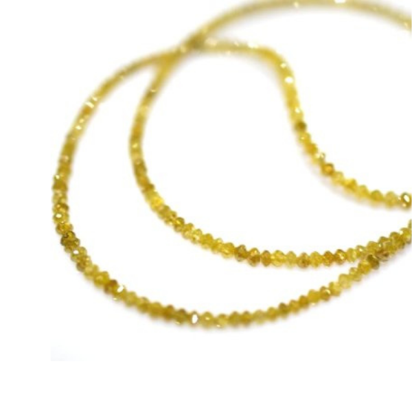 7 Inch Yellow faceted Diamond Beads Bracelet Strand