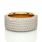 2.19 Ct Round Cut 7 Row Pave Setting Diamond Wedding Band